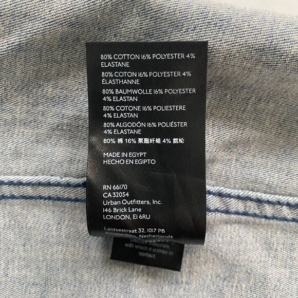 Free People Denim Flat Front Straight Pencil Stretch Mini Skirt,  Size 8 #324 - Picture 8 of 9